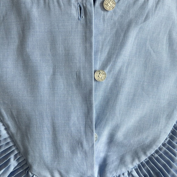 Tory Burch Smoked Cotton Dress Sky Blue Size 6 - Like New - Picture 6 of 8